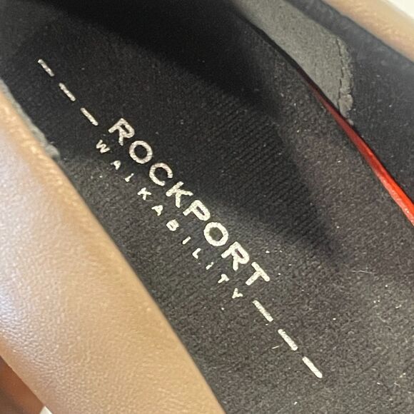 ~ Rockport 9M Pumps Total Motion Taupe Tan Leather Round Toe 3" Heels Trutech - Picture 3 of 15